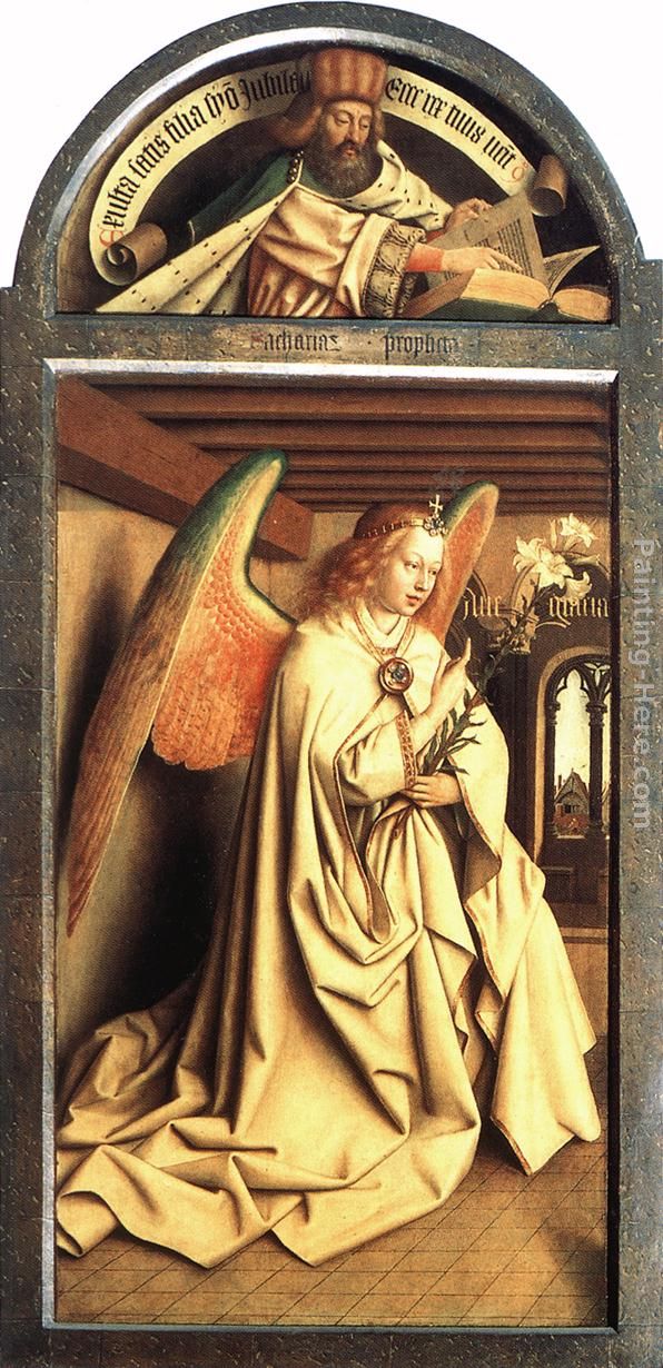 Jan van Eyck The Ghent Altarpiece Prophet Zacharias; Angel of the Annunciation